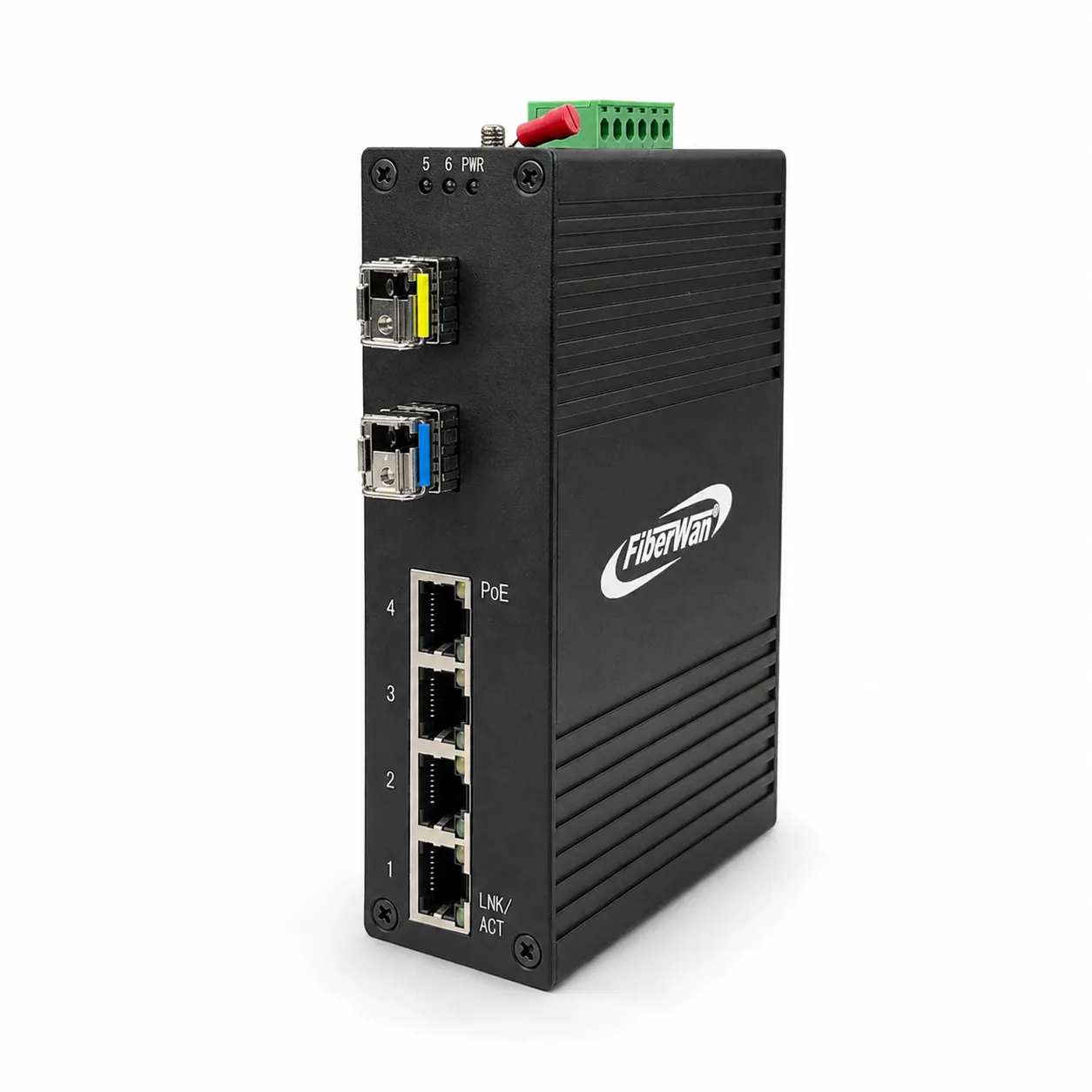 FWE2-PCI441 em três quartos com os dois módulos SFP instalados