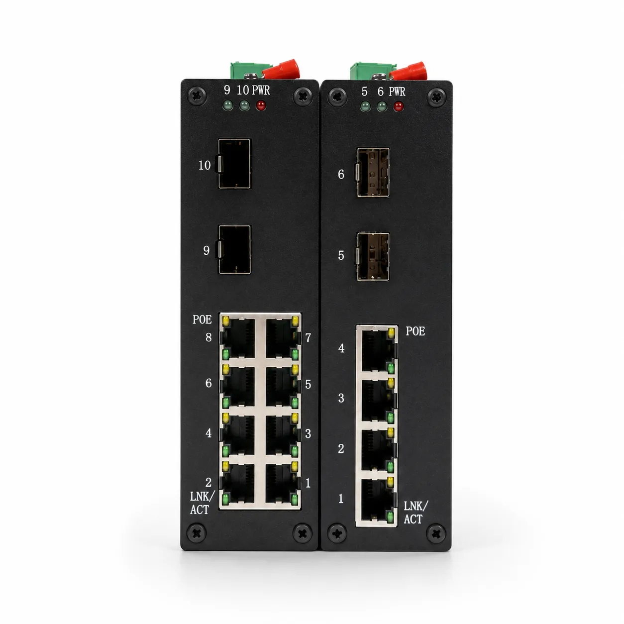 Comparação frontal entre o modelo de 8 portas e o de 4 portas
